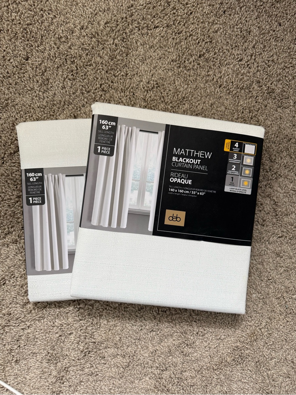 Matthew Blackout Curtain Panel - White